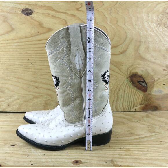 Joe Boots by Arles Mens 8 Multicolor Leather Ostrich Print Western JB901 Cowboy - Picture 8 of 11